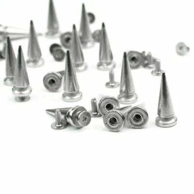 10x25mm Silber Punkte Kegel Schraube Metall Nieten Leder Basteln Nieten Kugel Spikes