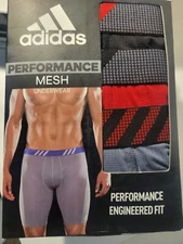 Adidas Performance Mesh Long Boxer Briefs Red/Gray/Black - Men’s Small