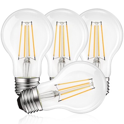 LUXRITE Vintage A19 LED Light Bulbs 60W Equivalent, 3000K Soft White Dimmable...