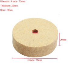 Almohadilla de disco de rueda de pulido de fieltro de lana de 3"" 75 mm para amoladora de banco metal madera