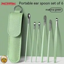 6‑Piece Stainless Earwax Cleaning Kit – Spiral Removers with Massage Tips - NEW