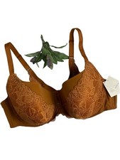 Auden NWT Women's Plus Size Brown Lightly Lined Balconette Underwire Bra 46DD