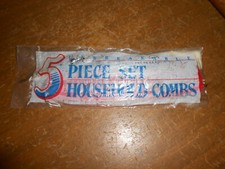 Vintage NOS NEW 5 Piece Household Unbreakable Comb Set