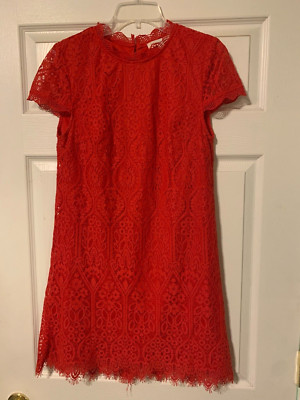 FRANCESCAS Red Lace Dress Size Small S