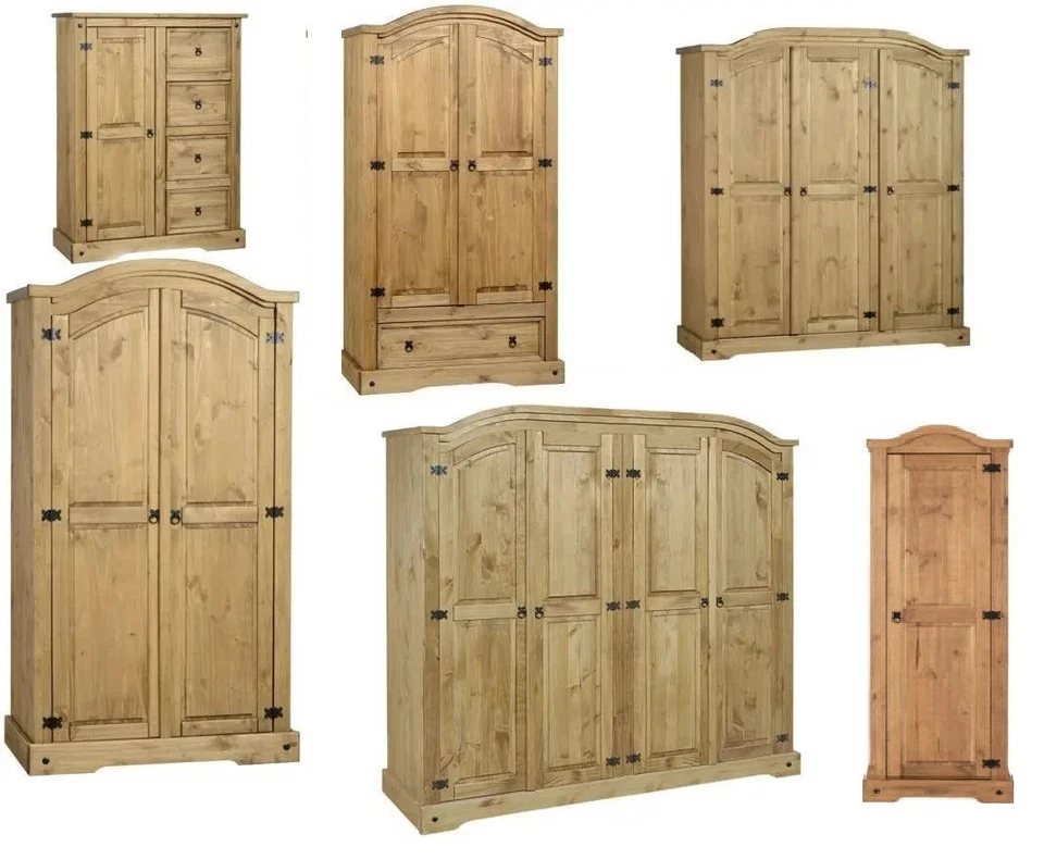 SECONIQUE MEXICAN PINE CORONA WARDROBE, 1 DOOR, 2 DOOR, 3 DOOR, 4 DOOR