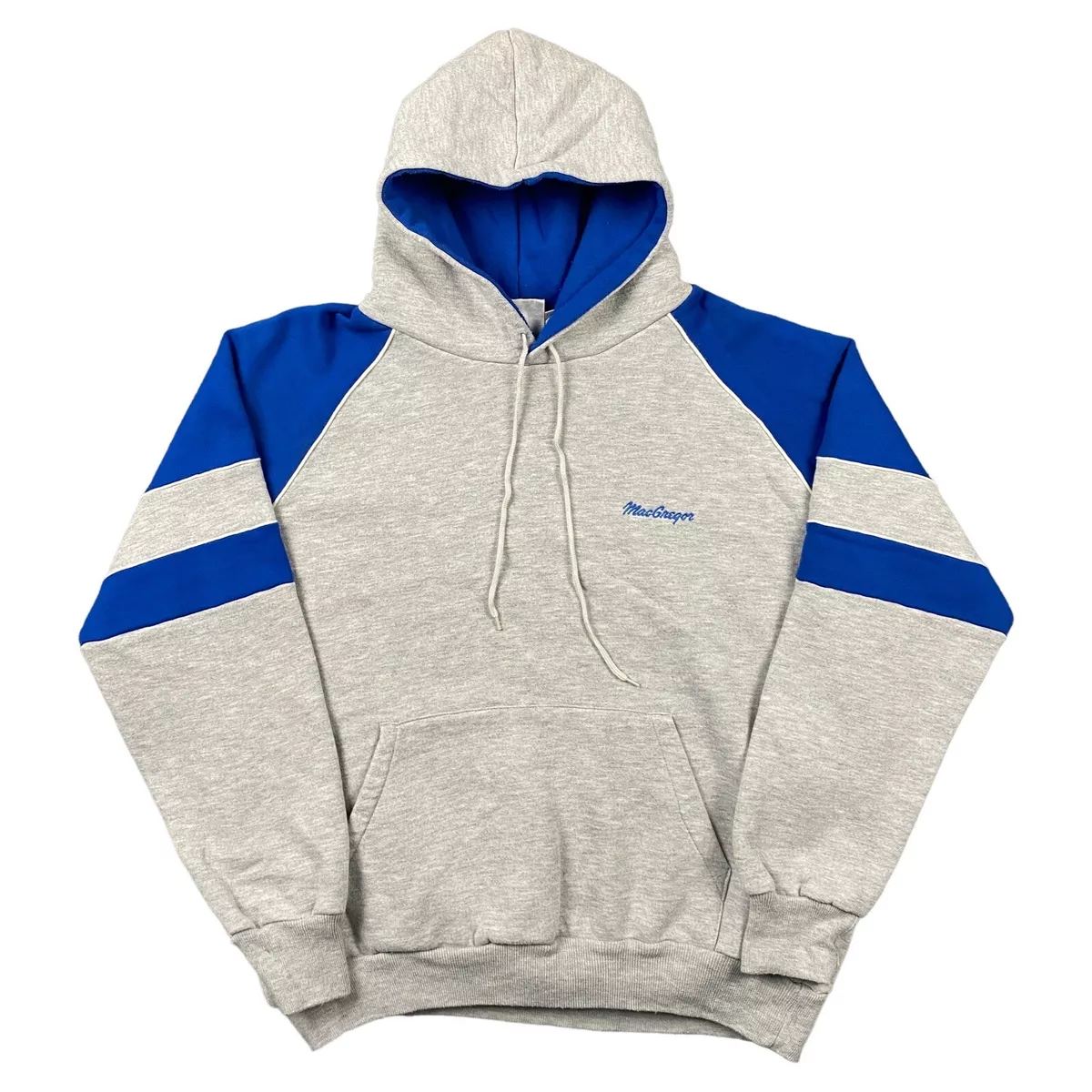 Vintage MacGregor Hoodie Mens Medium Pullover Sweatshirt Blue Gray