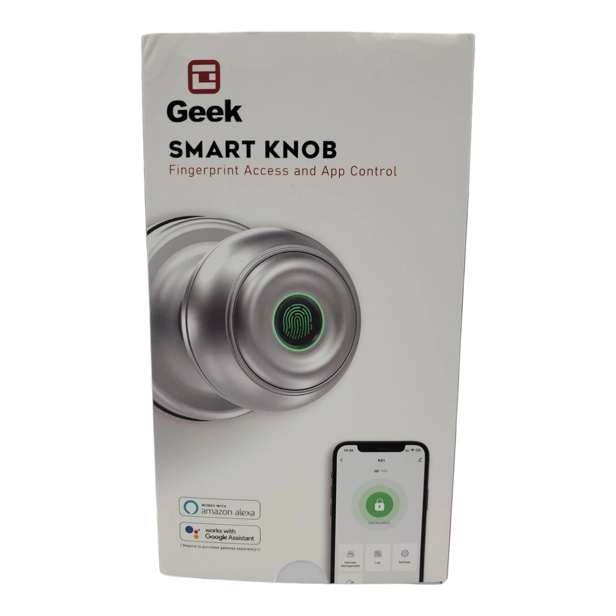 GEEKSMART Smart Door Lock, Fingerprint Door Lock Smart Lock Biometric Door Lock Fingerprint Door Knob with App Control, Suitable for