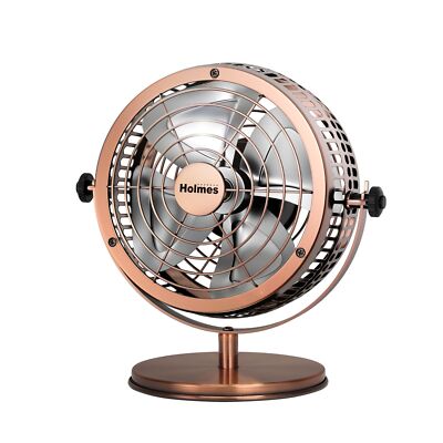 HOLMES 6'' Heritage Table Fan, 2 Speeds, 4 Blades, Adjustable 145° Head Tilt