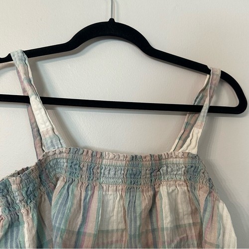 American Eagle Sleeveless Plaid Cotton/Linen Blend Crop Top Size XS GUC - Picture 5 of 7