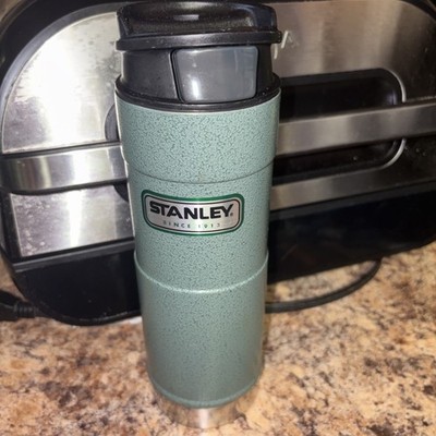 Stanley Classic one-hand 16 oz push button stainless steel travel coffee tumbler
