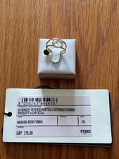 NEW AUTHENTIC FENDI GOLD CRYSTAL RING 8AG9306DMF089U -  SIZE MEDIUM - UK  N