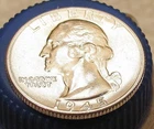 1945 Gem  BU  Quarter 90% Silver Blast White Cartwheel Luster  #606 ~ 4