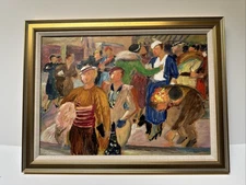 Jo Cain Painting Antique American Regionalism Wpa Listed Famous Impressionist