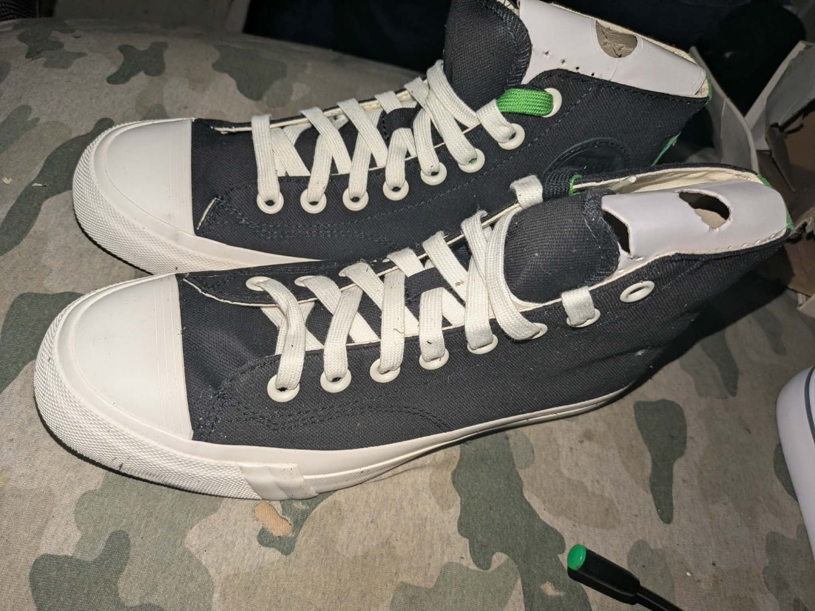 pro keds royal hi, size 8 , color, black, green, and white, 