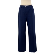 St. John High Rise Straight Leg Stretch Pants in Navy Blue  Size 10