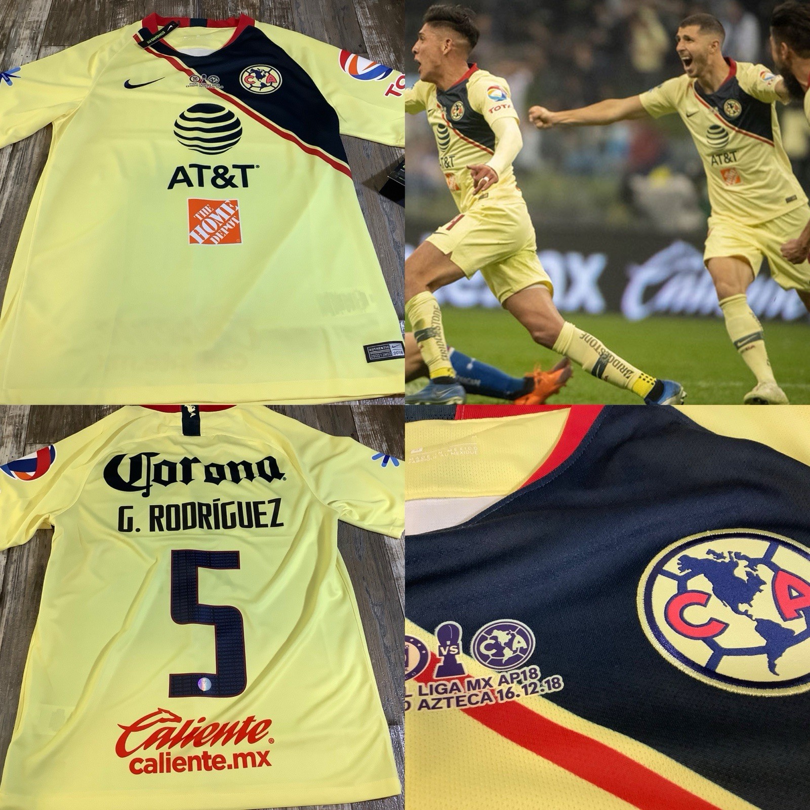 Club America Mexico Futbol Soccer Nike Medium Guido Rodriguez Jersey New Liga Mx