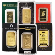1 oz Gold Bar (Varied Condition, Any Mint, in Assay) Random Brand 4663.68 per troy oz