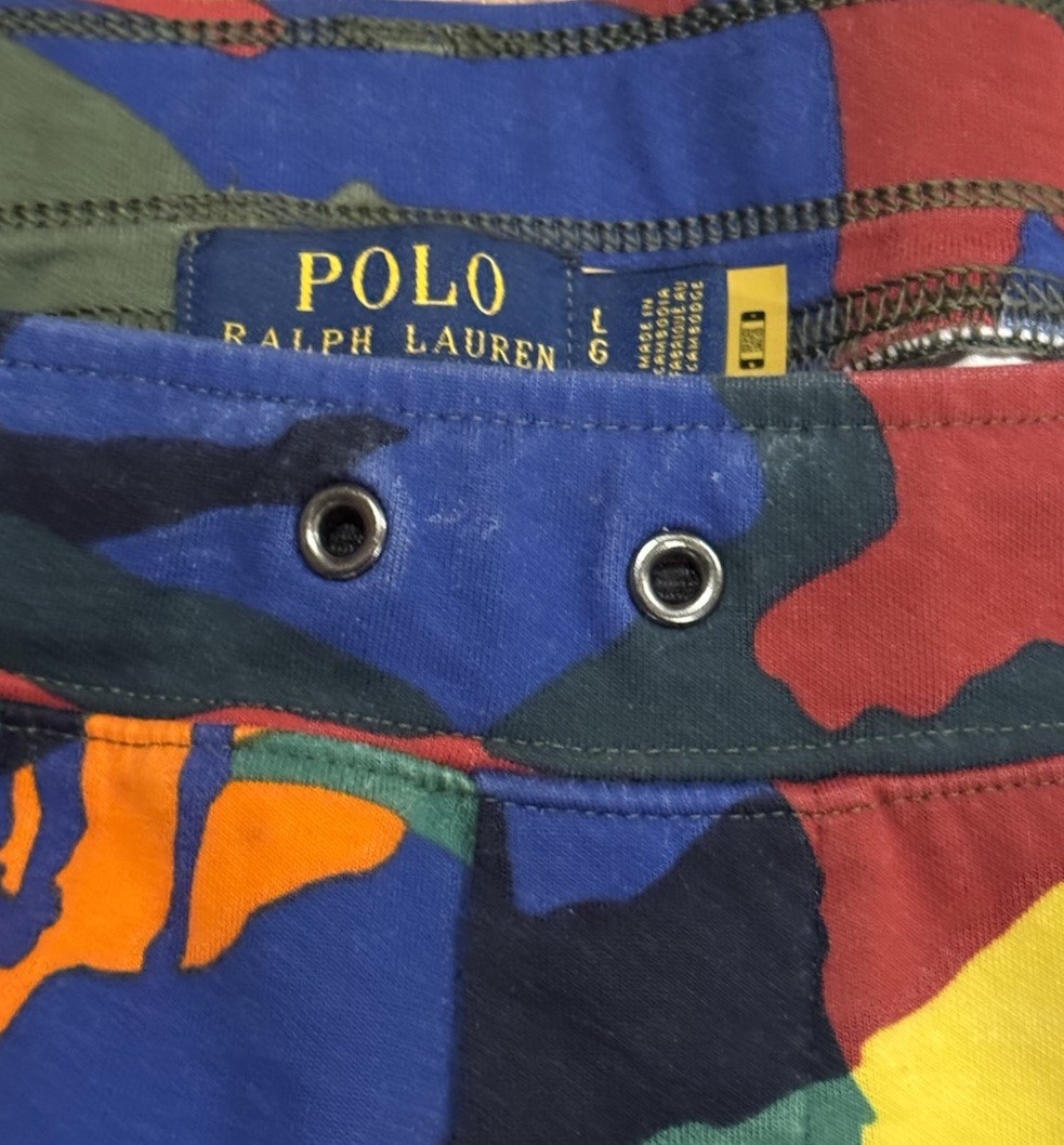 Polo Ralph Lauren Pony Camo Double-Knit Jogger Pants L Sportsman Stadium Rare thumbnail 3