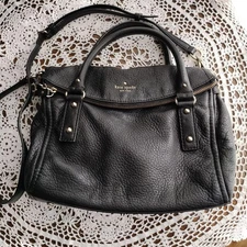 m1211 kate spade New York Black Leather 2Way Shoulder Bag Minimal Wear