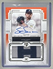 Spencer Schwellenbach 2025 Topps Definitive Collection Orange Patch Auto RC /25