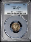 1916 10C Mercury Dime PCGS MS64