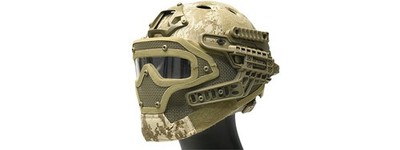 G-Force G4 System Nylon Bump Helmet Mask W/ Goggles - Desert Digital Airsoft Gun