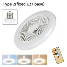 Fan For E27 Socket Light With Remote Ceiling Fan Adjustable Smart LED 3Speed AC