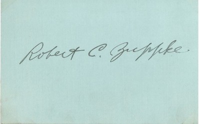 Robert C. Zuppke. Great football coach. 5x3 card signed twice in 1930. COA