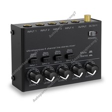 KTV Music Guitar Audio Sound Card Mixer 4 Channel Stereo Line Mixer