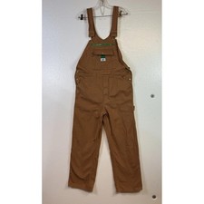 Liberty Bib Overalls Mens 36x30 Brown Canvas Utility Pockets Workwear Carpenter