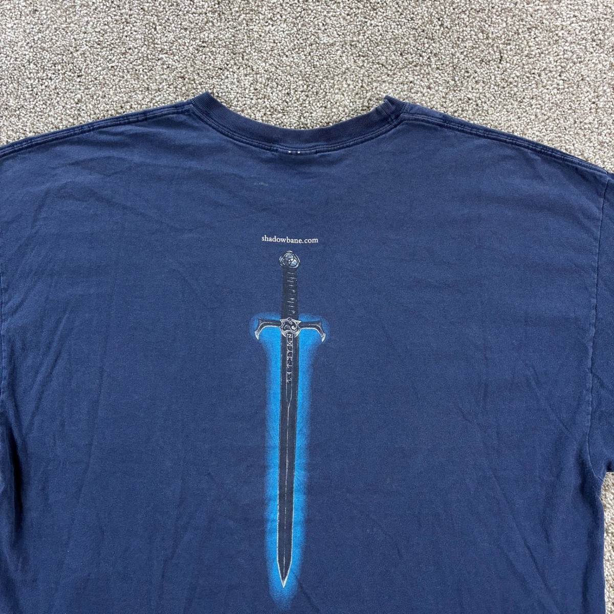 Vintage Y2K Shadowbane Shirt Mens 2XL Navy Blue Sword Video Game MMORPG Ubisoft View 5