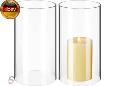 UKCOCO 2 Stück Glaszylinder ohne Boden (Ø 8cm x 15cm) - Hitzebeständiges Bo