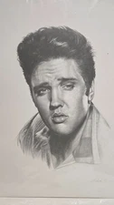 Elvis Presley Portrait Print Signed  Pencil Graphite Art 24x20