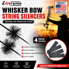 WHISKER Archery RUBBER Bow String Silencers 2 PR BLACK EASY TIE ON INSTALL SS-10