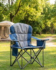 500 lbs Heavy Duty Folding Camping Chair w/ Cup Holder & Cooler Bag | Portable O
