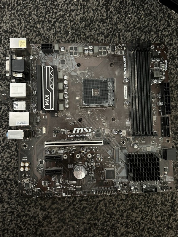 MSI B450M PRO-VDH Max AMD AM4 Micro ATX Motherboard with Io Shield