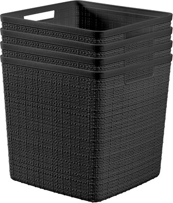 Curver Set of 4 Large Cube 17L Jute Decorative Plastic Organization and Storage