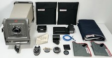UNTESTED - Vintage Calumet CC-400 4x5" Monorail Camera Bundle
