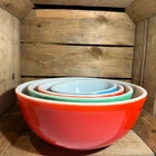 RARE Vintage Pyrex Red 404 Nesting Bowl Set 401 402 403 404 Primary Variant