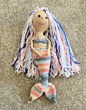 Crochet Mermaid 16 Tall Custom Stuffed Toy Handmade by J