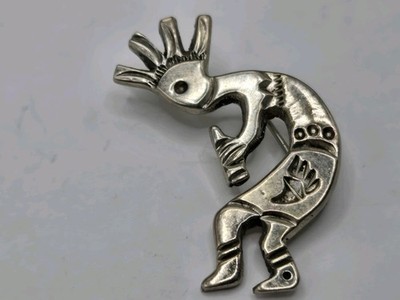 Angeline Miller Navajo Sterlingsilber 1,55'' Kokopelli Anhänger oder Brosche
