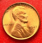 1947-S Lincoln Wheat Cent Penny GEM RD BU From an Original Bank Roll