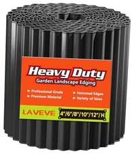 Corrugated Metal Garden Edging 8" x 20Ft, Landscape Edging 8 Inch × 20FT Black