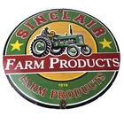 Vintage Sinclair Farm Products Sign - Tractor Barn Gas Pump Porcelain Sign
