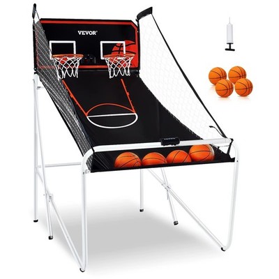 Foldable Basketball Arcade Game 2 Player LED Score 8 Modes Indoor Set
