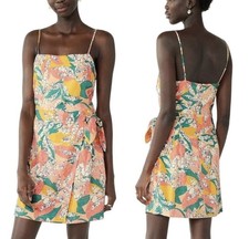 Nine West Tropical Faux Wrap Mini Dress Resort Beach Vacation Cruise Size L
