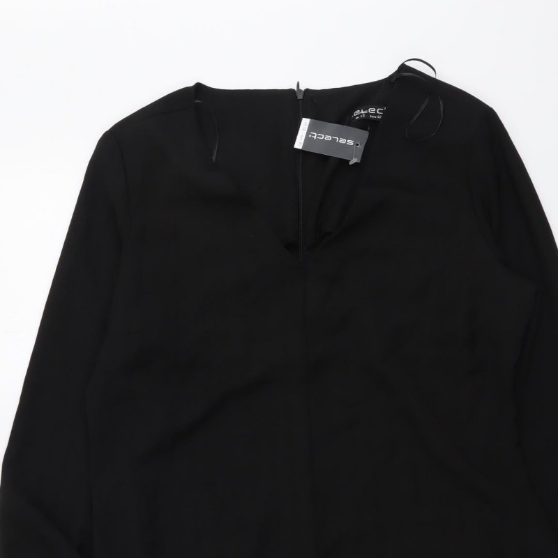 Selected Womens Playsuit One-Piece Size 12 UK '' Black Long Sleeve image 6