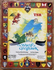 TSR 1980 Adv. DUNGEONS & DRAGONS World of Greyhawk Fantasy World Folio BOTH MAPS