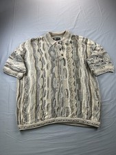 Tundra Canada Polo Sweater Mens XL Beige 3D T...