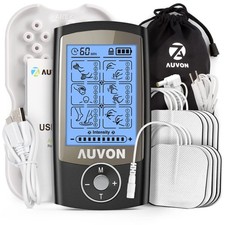 AUVON Rechargeable TENS Unit Muscle Stimulator, 24 Modes 4th Gen Black